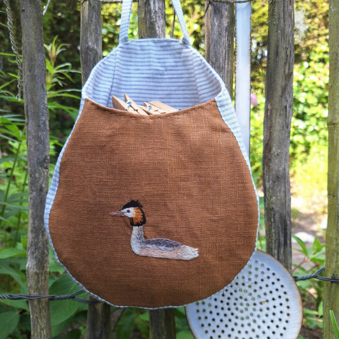 Handstickvorlage Fabelwald Haubentaucher, german