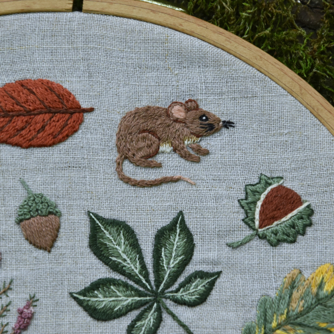 Handstickvorlage Fabelwald Herbst, german