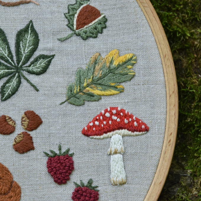 Handstickvorlage Fabelwald Herbst, german
