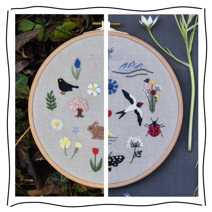 Handstickvorlage Fabelwald Kombi Frühling + Sommer Sommer, duits