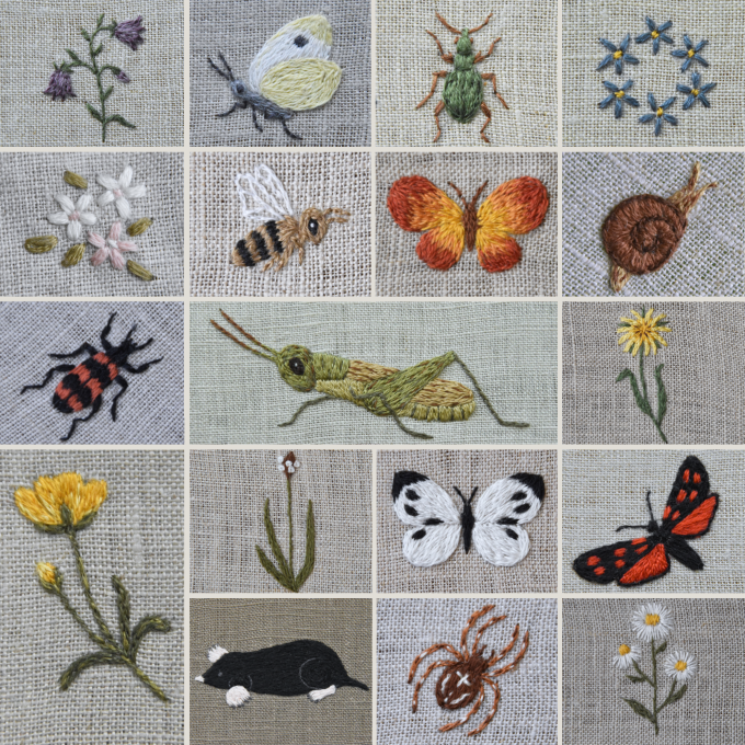 Modèle broderie à la main pdf Habitants des prés Fabelwald