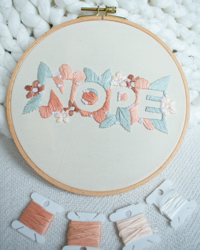 Handstickvorlage GetStitchDone Nope, duits