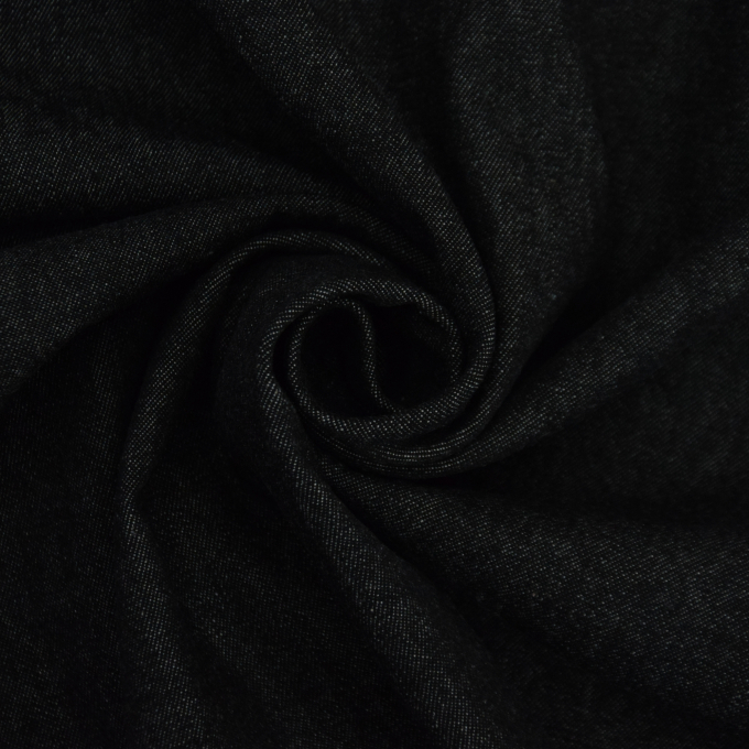 Tissu jean denim pour chemise, noir