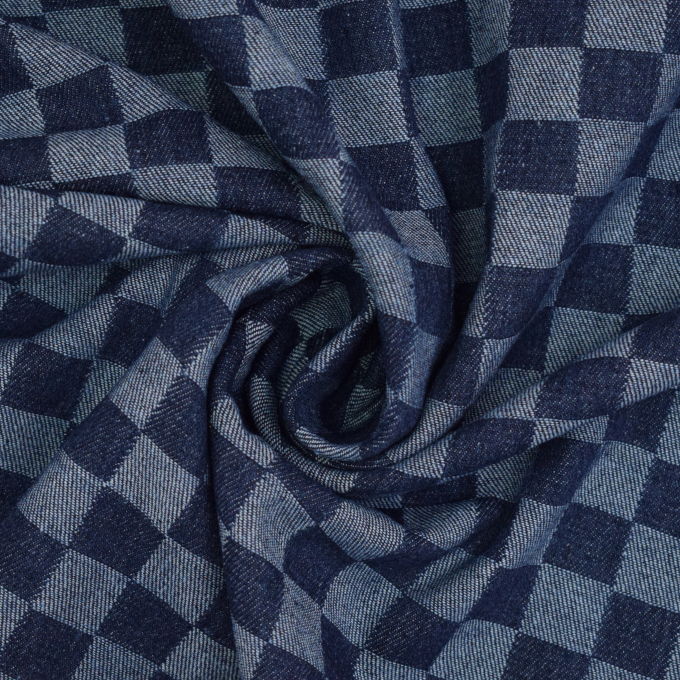 Jacquard Jeans Checks, dunkelblau