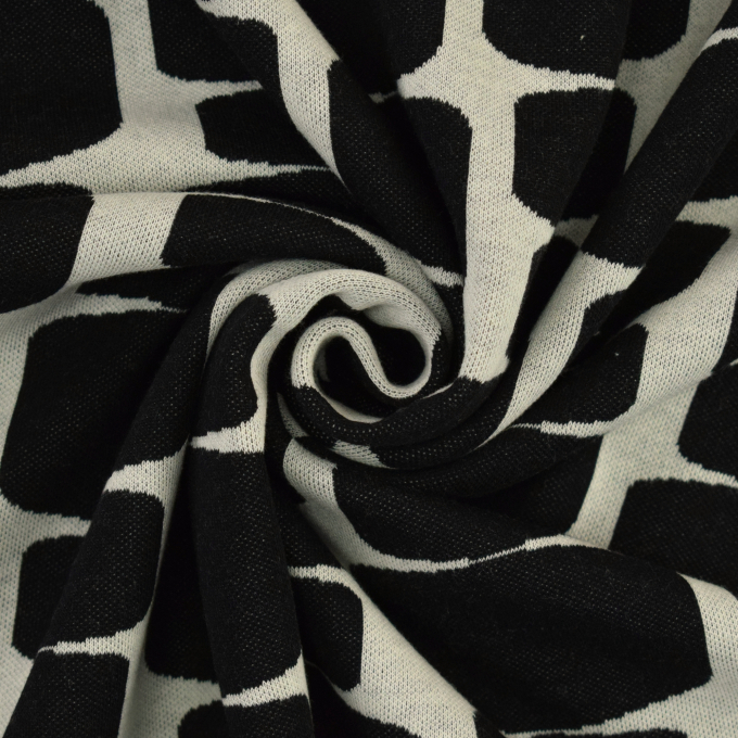 Tissu jersey jacquard bio Albstoffe Hamburger Liebe Glory On Air, noir