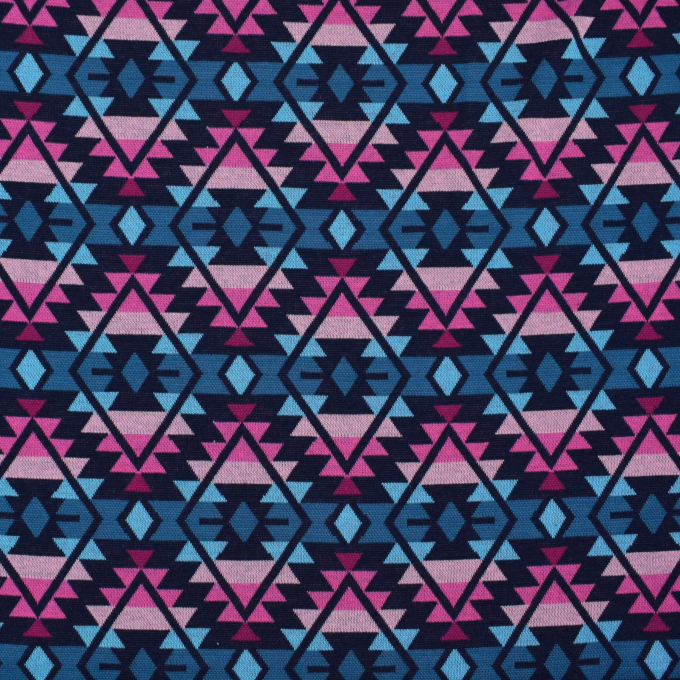 Tissu jersey jacquard bio Albstoffe Hamburger Liebe Western Fairy Tales Plaid, bleu foncé