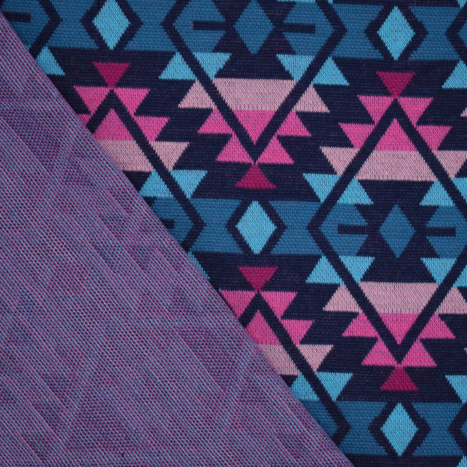 Tissu jersey jacquard bio Albstoffe Hamburger Liebe Western Fairy Tales Plaid, bleu foncé
