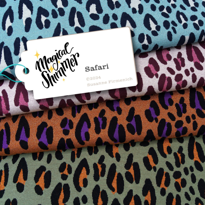 Jacquard Jersey Albstoffe Hamburger Liebe Magical Shimmer Safari, oranje