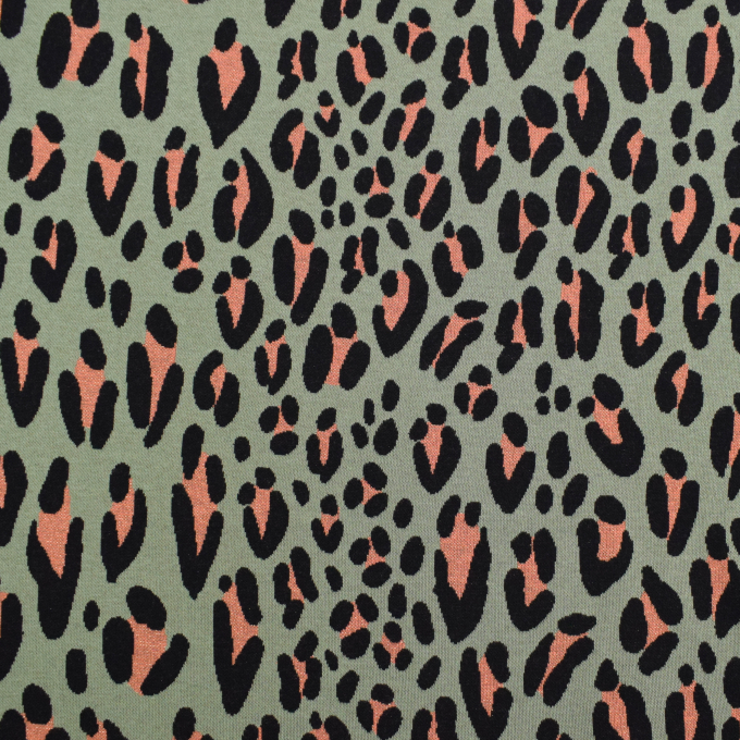 Jacquard Jersey Albstoffe Hamburger Liebe Magical Shimmer Safari, vaalgroen