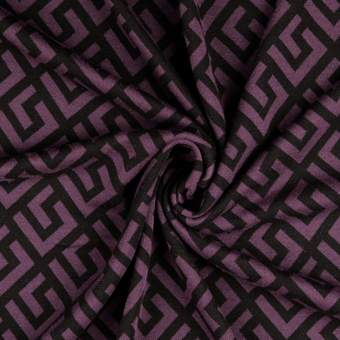 Jacquard jersey Dinah, donker roodpaars