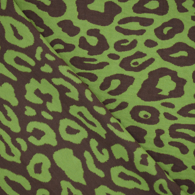 Tissu jersey jacquard bio doubleface Albstoffe Hamburger Liebe Western Fairy Tales Safari, vert