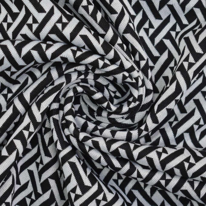 Jacquard jersey Katia, lichtgrijs - zwart