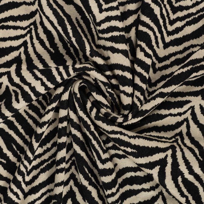 Jacquard Jersey Zebra, schwarz