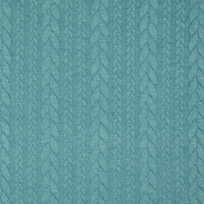 Jacquard jersey Cable Knit, aquablauw
