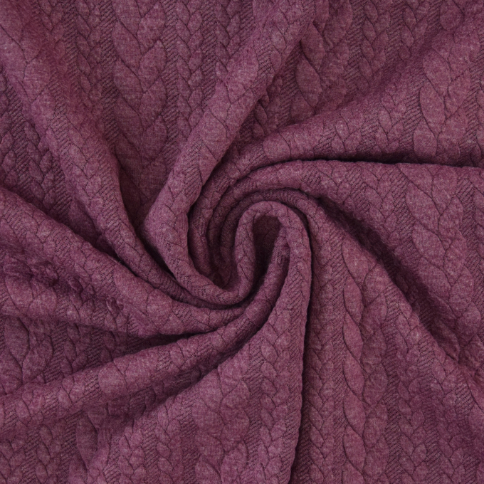 Jacquard jersey Cable Knit, bessenkleurig