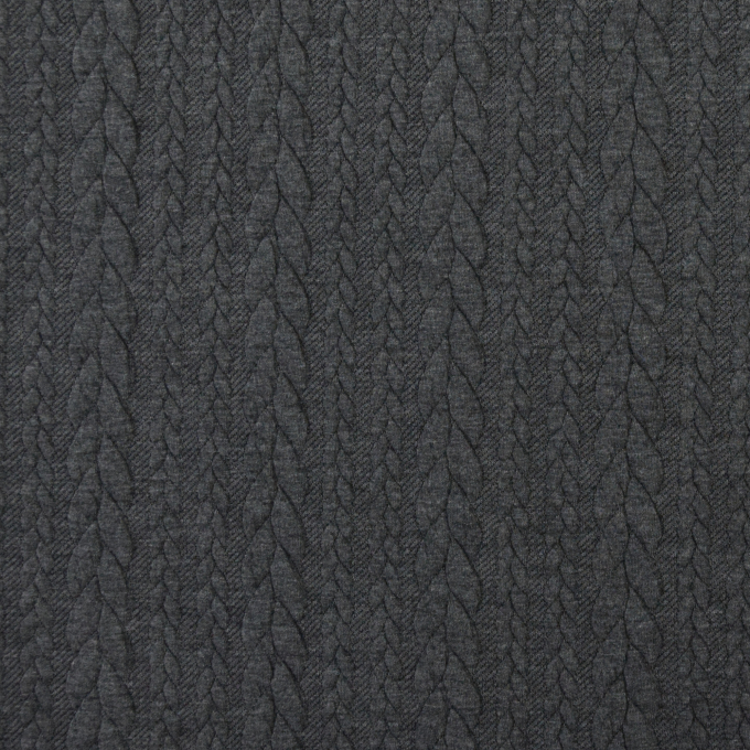Jacquard jersey Cable Knit, donkergrijs