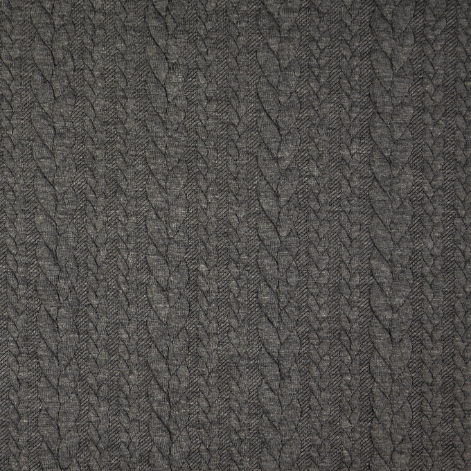 Jacquard jersey Cable Knit, grijs