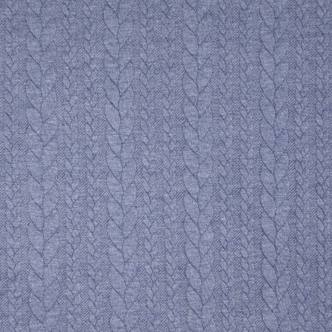 Jacquard jersey Cable Knit, jeansblauw