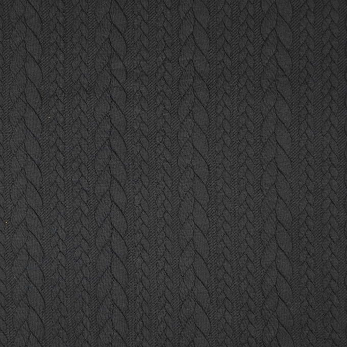 Jacquard jersey Cable Knit, zwart