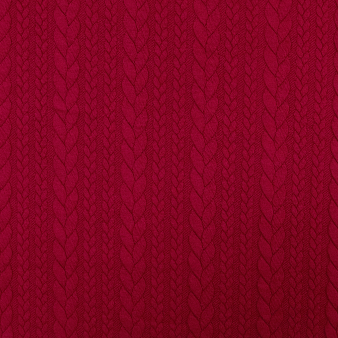 Jacquard jersey Cable Knit, wijnrood