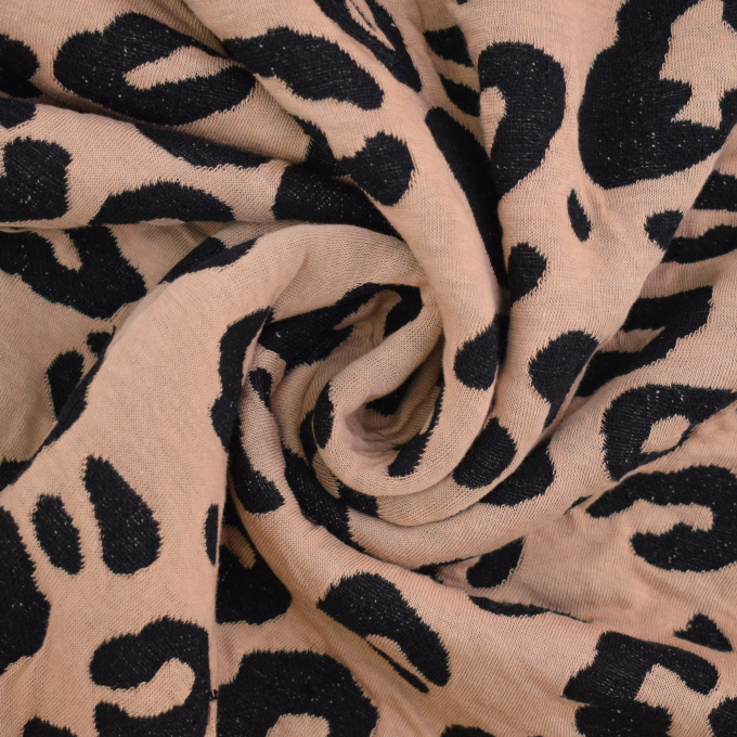 Tissu matelassé jacquard bio Albstoffe Hamburger Liebe Leo Stepper, marron clair