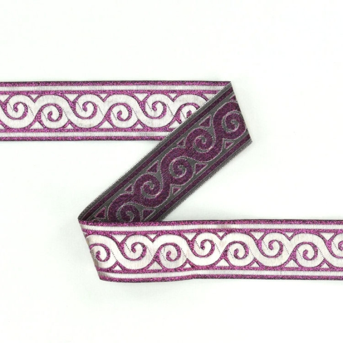 Galon jacquard, rose fuchsia