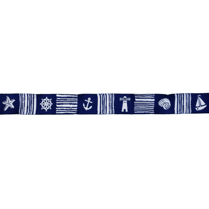 Jacquardband sea life, donkerblauw
