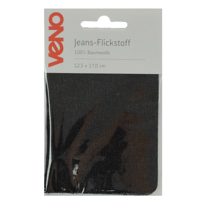 Tissu thermocollant réparation jean, 000=noir