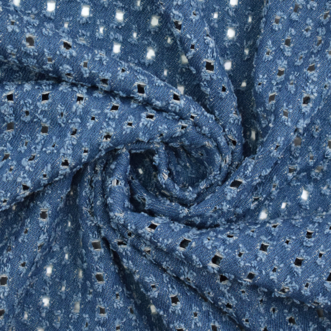 Jeansstof burnout Lesley, denimblauw