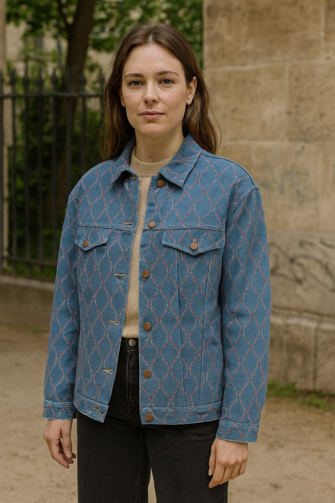 Jeansstoff Broken Waves, jeansblau