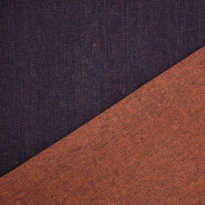 Tissu jean denim double face Two Tone, orange