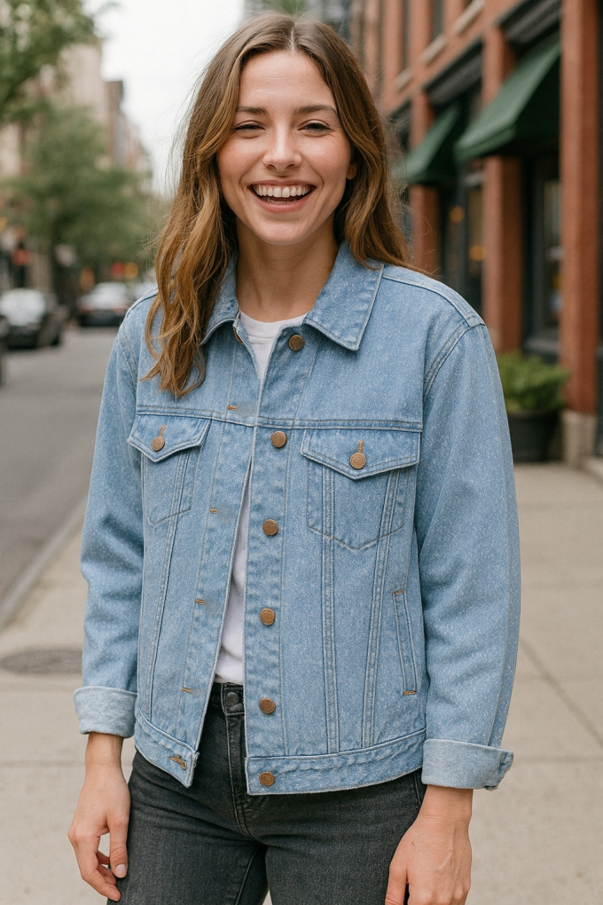 Jeansstoff Used Look, hellblau