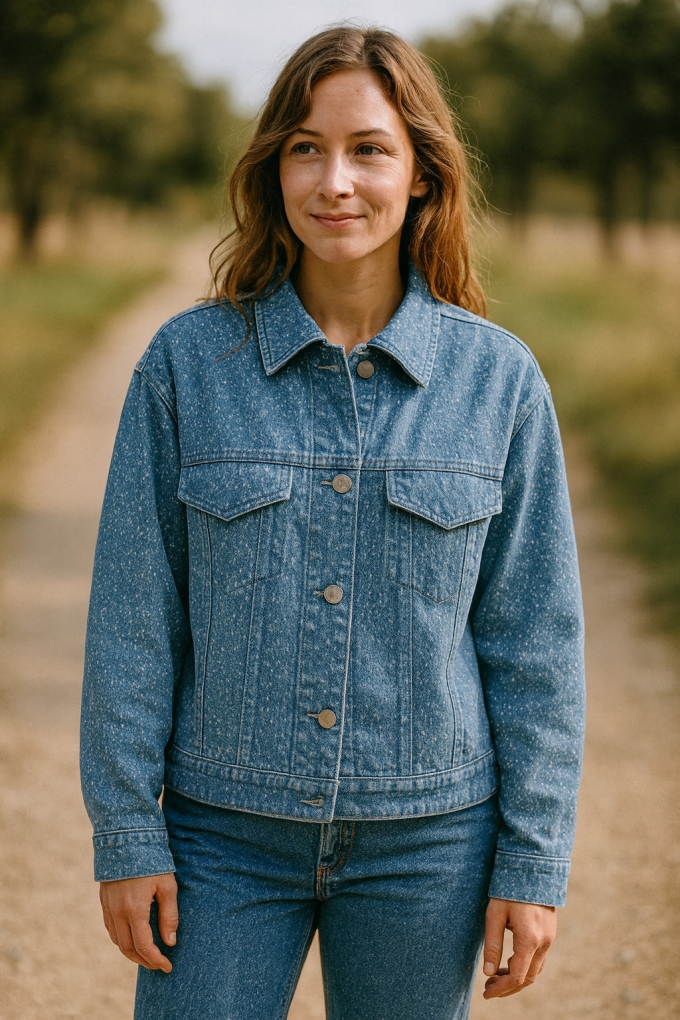 Jeansstoff Used Look, mittelblau
