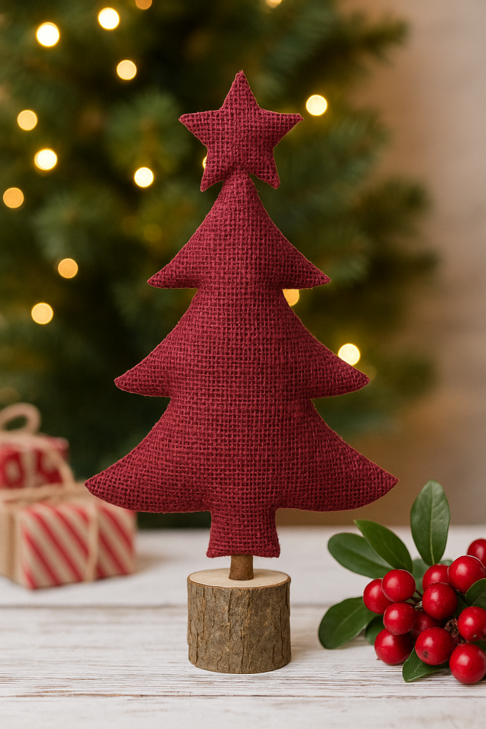 Jute zaklinnen uni, wijnrood