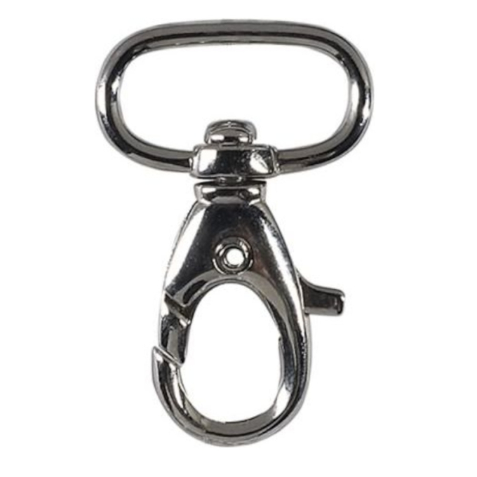 Karabijnhaak 20 mm, zilverkleurig