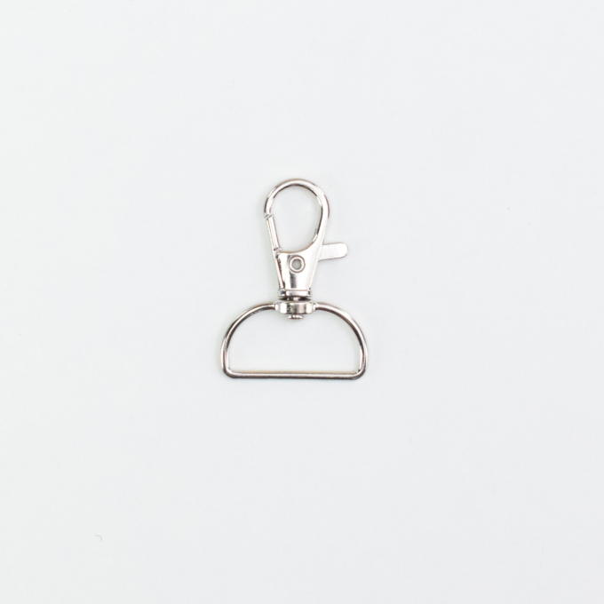 Mousqueton 20 mm, métal, couleur argent