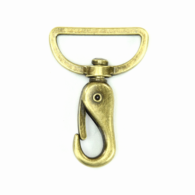 Karabijnhaak 40 mm, brushed old brass