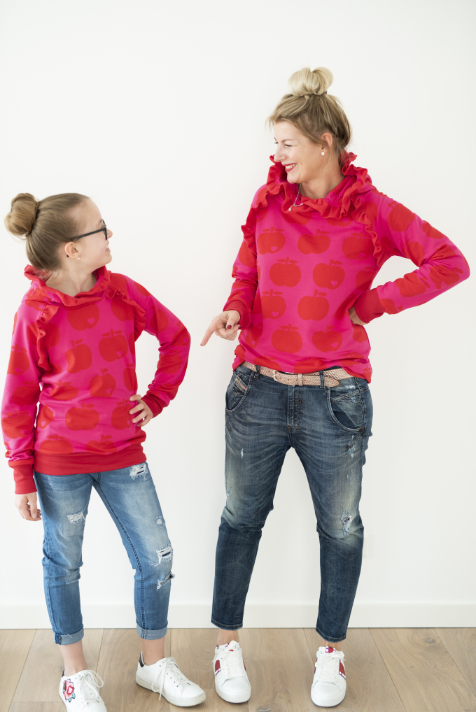 Ki-Ba-Doo Paper pattern Sweater Hoodie Mix & Match Femme, en allemand
