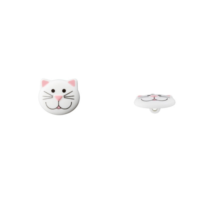 Bouton plastique Chat, 20 mm