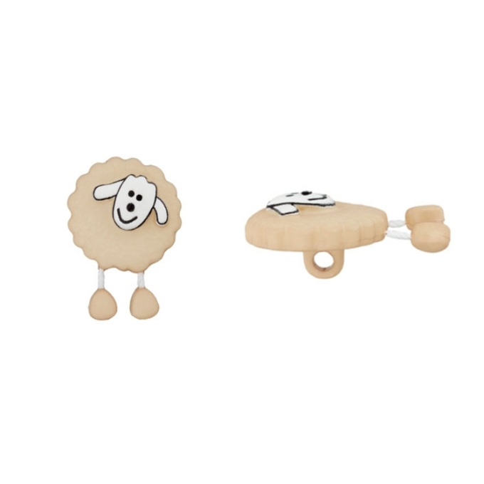 Kinderösenknopf Schäfchen, beige 18 mm