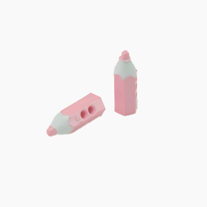 Bouton en plastique crayon de couleur, 20 mm, rose