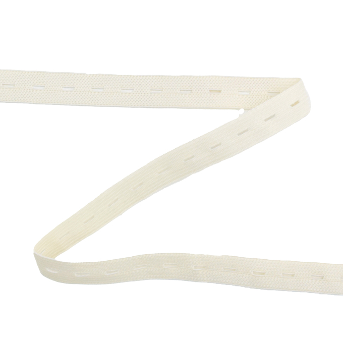 Ruban élastique boutonnière 15 mm, crème