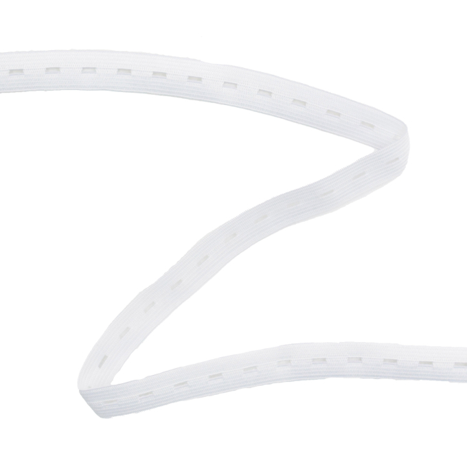 Ruban élastique boutonnière 15 mm, blanc
