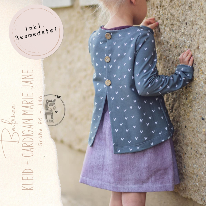 Patron robe / cardigan enfant pdf Marie Jane Ba.binaa Patterns, en allemand
