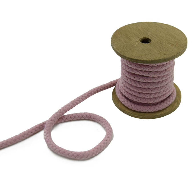 Cordon 6mm/ cordon sweat, vieux rose
