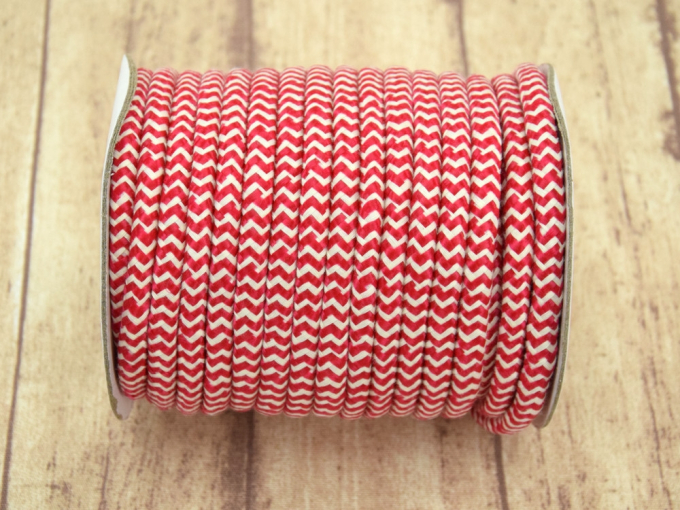 Cordon de serrage coton 1cm/ cordon sweat chevron, rouge