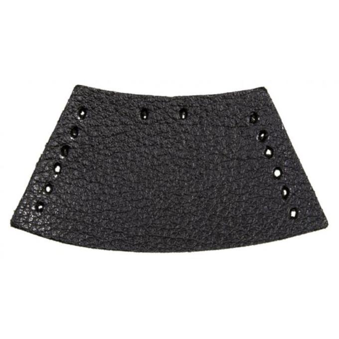 Embout cordon sweat simili cuir, noir