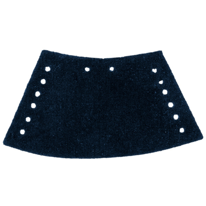 Embout cordon sweat en suédine, marine
