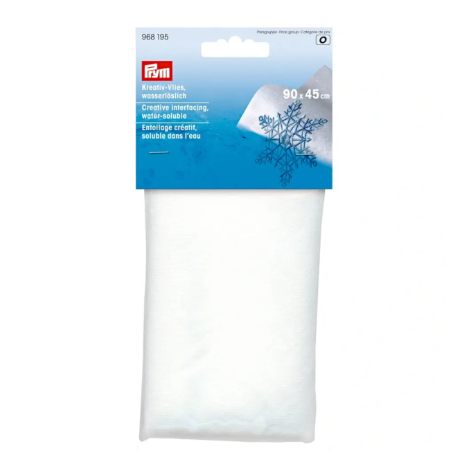 Creatief vlies oplosbaar in water 90 x 45 cm wit