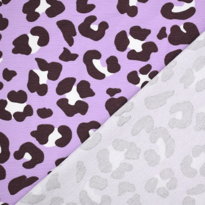 Tissu french terry leopard, lilas